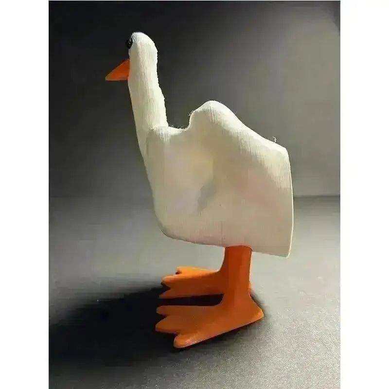 Funny Duck Middle Finger Statue Cute Resin Desk Decor Novelty Gift 3