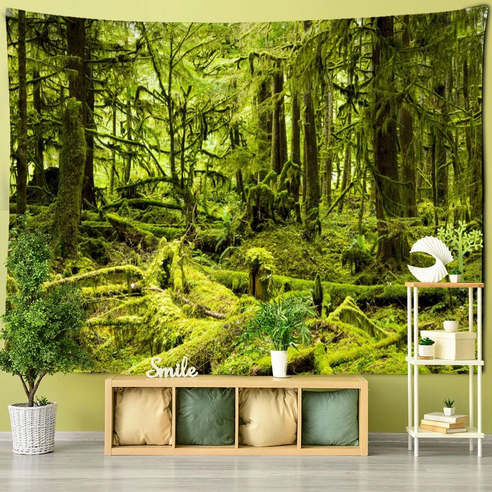 Mystic Forest Tapestry Wall Hanging Boho Nature Scenery Room Decor 23