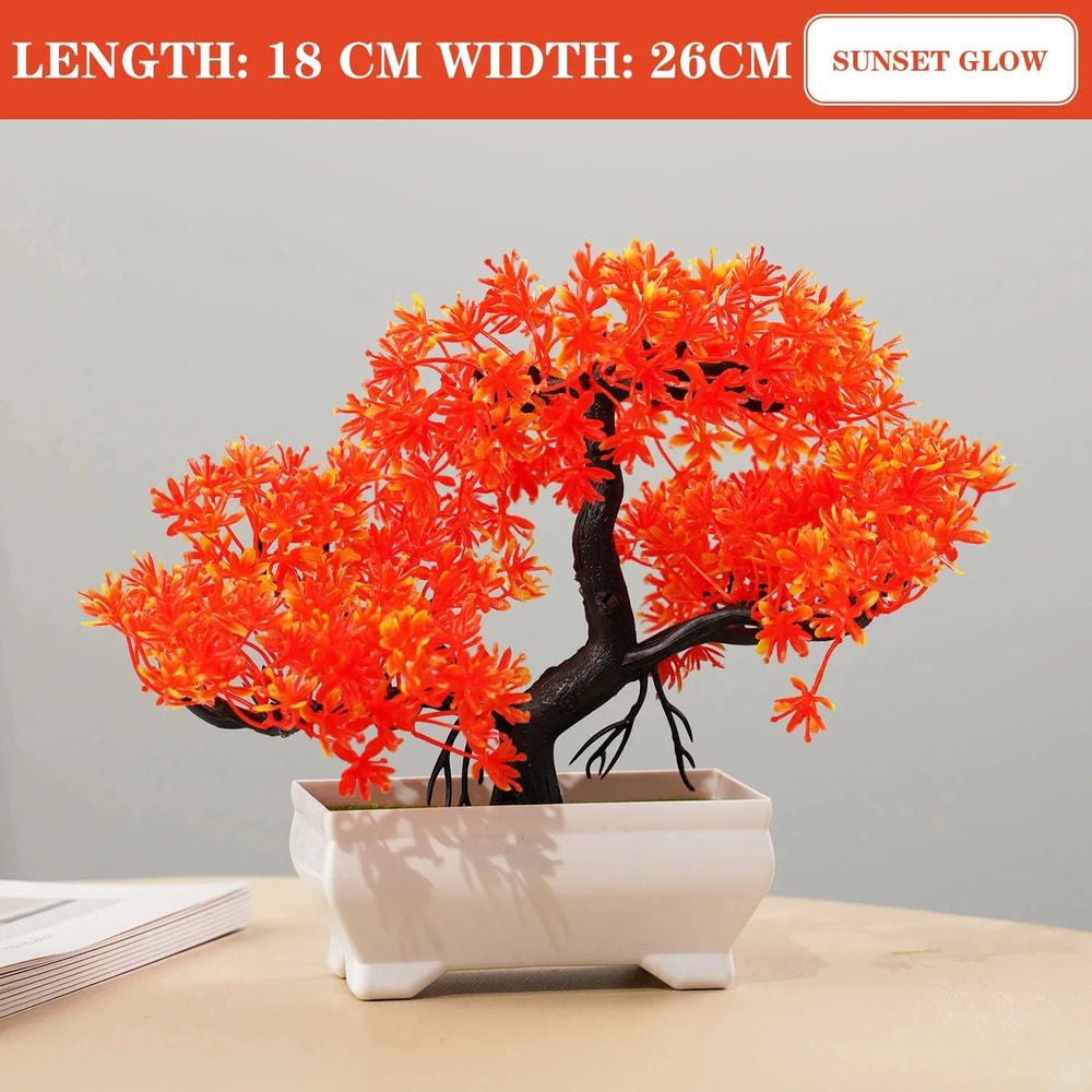 Artificial Bonsai Tree Potted Plant Realistic Mini Greenery Home Decor 11