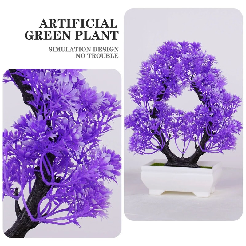 Artificial Bonsai Tree Potted Plant Realistic Mini Greenery Home Decor 2