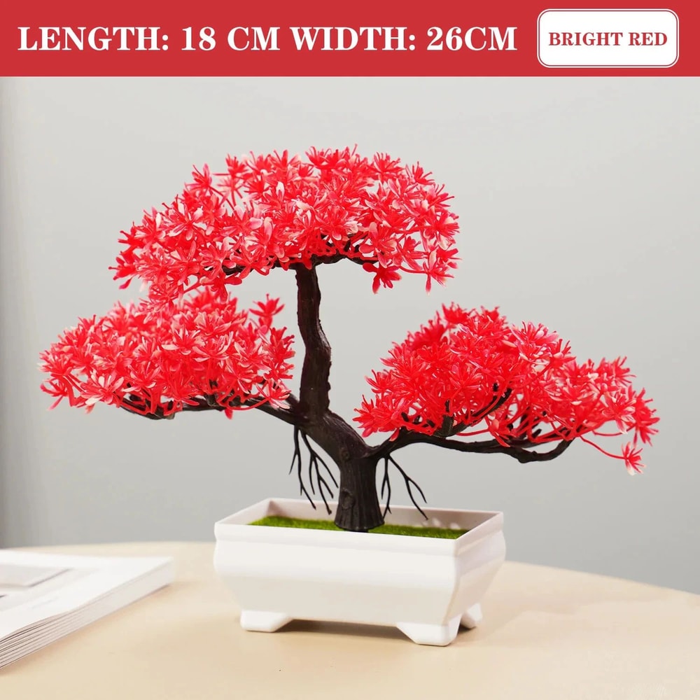 Artificial Bonsai Tree Potted Plant Realistic Mini Greenery Home Decor 6