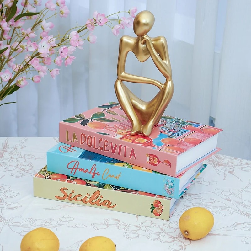 Decorative Fake Book Storage Box Travel Style Coffee Table Home Decor 1