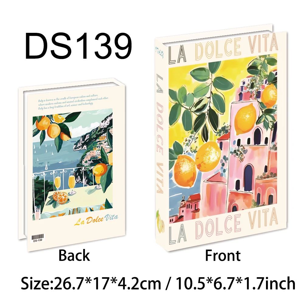 Decorative Fake Book Storage Box Travel Style Coffee Table Home Decor 29