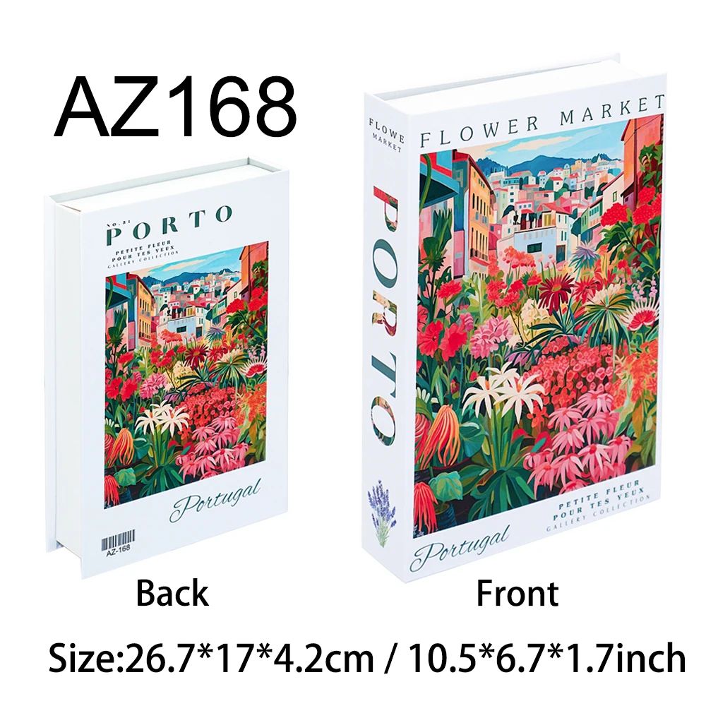 Decorative Fake Book Storage Box Travel Style Coffee Table Home Decor 23