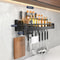 Wall Mounted Kitchen Shelf No Drill Metal Storage Rack Large Capacity Organizer 11