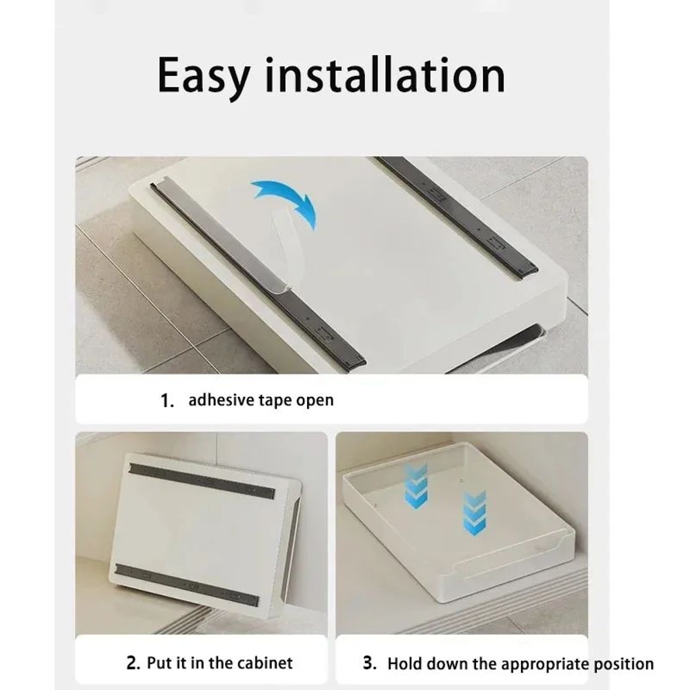 Pull Out Kitchen Cabinet Organizer Slide Rail Storage Rack Spice Drawer Shelf 4