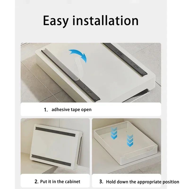 Pull Out Kitchen Cabinet Organizer Slide Rail Storage Rack Spice Drawer Shelf 4