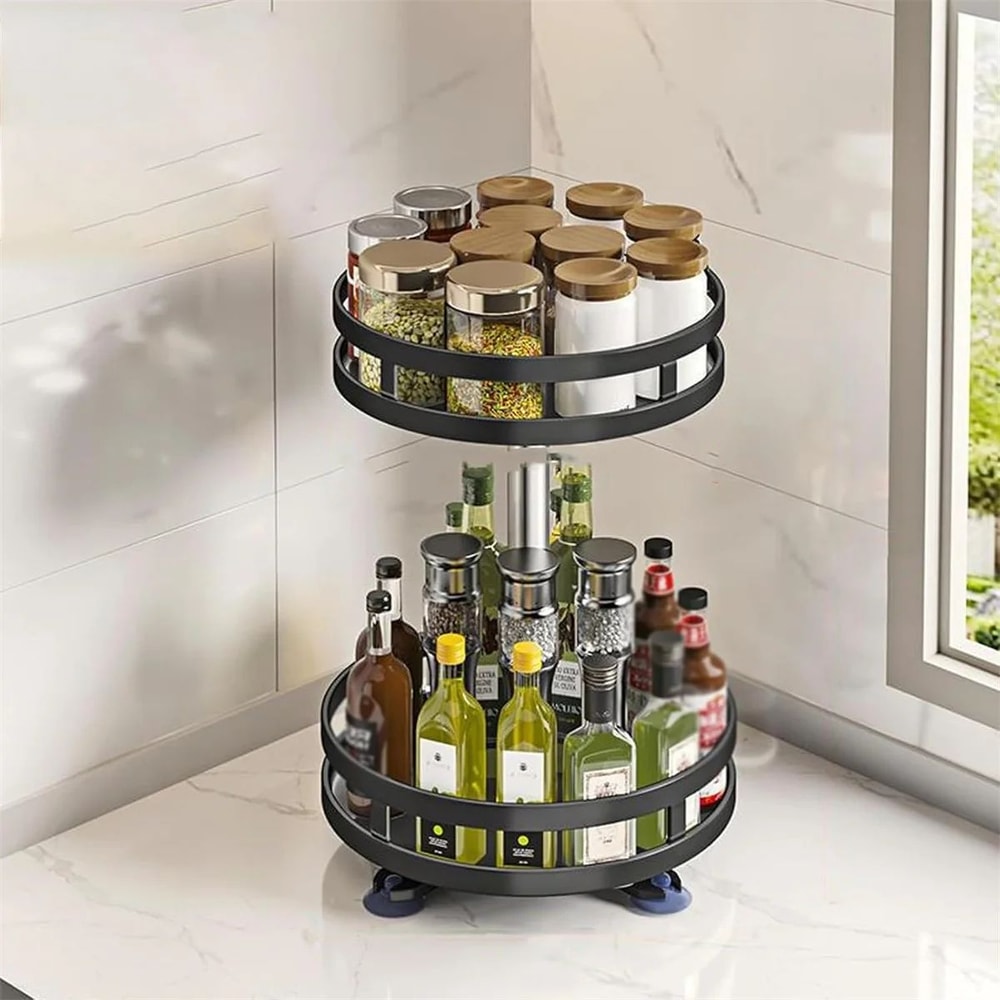 Rotating Spice Organizer 360 Turntable Kitchen Storage Rack Countertop Organizer 7