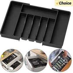 expandable drawer organizer adjustable cutlery tray kitchen utensil storage box