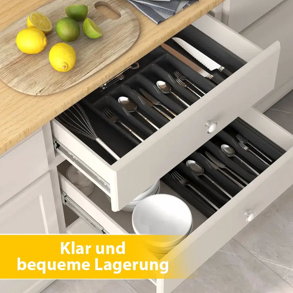 Expandable Drawer Organizer Adjustable Cutlery Tray Kitchen Utensil Storage Box 4