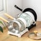 Expandable Pots And Pans Organizer Adjustable Rack For Cabinet Lid Storage 3