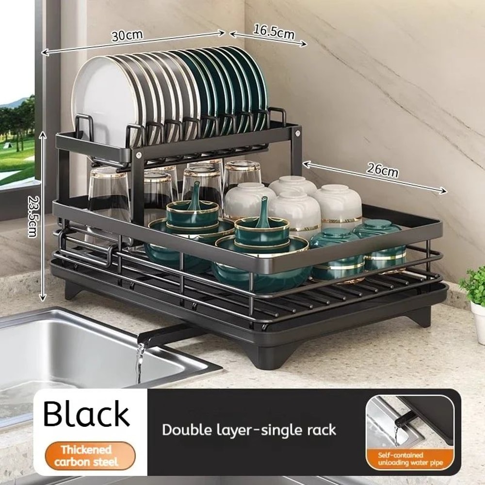 Adjustable Over Sink Dish Drying Rack Stainless Steel Kitchen Organizer 6