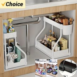 slideease 2 tier under sink organizer pull out storage drawer