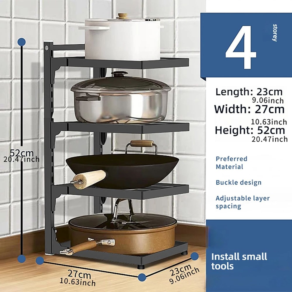 FlexiStack Adjustable Kitchen Storage Rack Multi Tier Under Sink Organizer 8