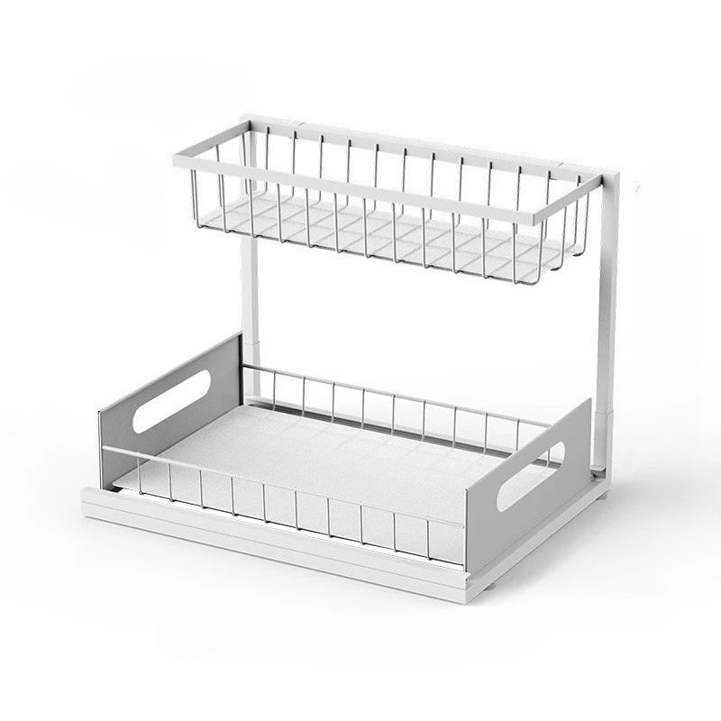 SlideFlow 2 Tier Under Sink Organizer Sliding Cabinet Storage Rack 7