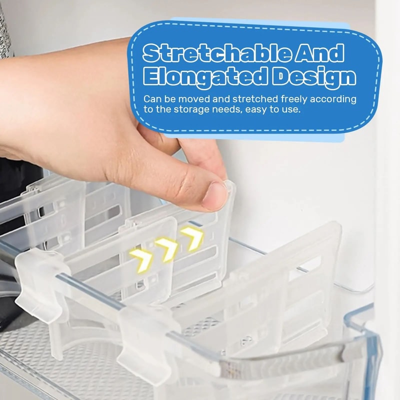 FreshSort Fridge Organizer Divider Clips Adjustable Shelf Partition Set 3