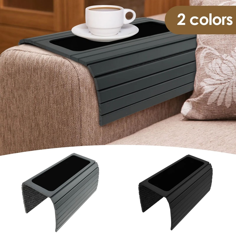 FlexiRest Wooden Sofa Arm Tray Foldable Couch Arm Table 0