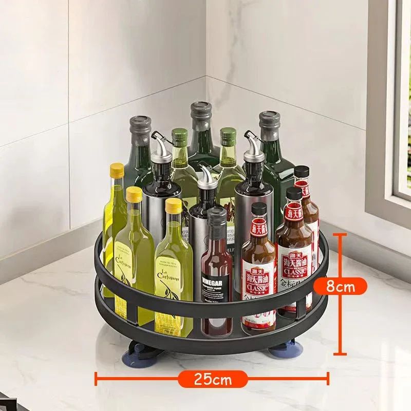 SpinEase Rotating Spice Rack Organizer Non Slip Kitchen Storage Tray 6