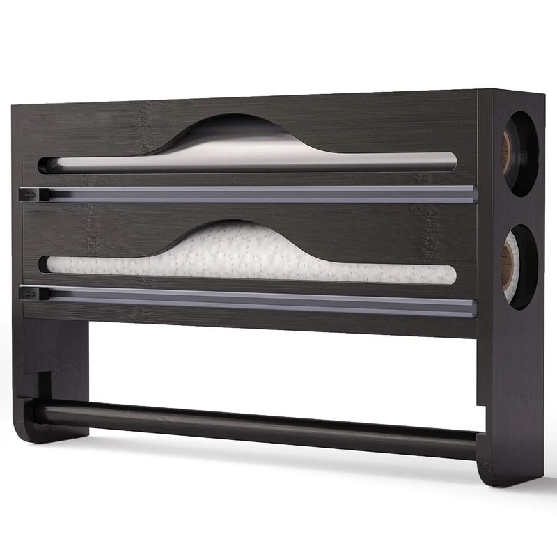 BambooCut Wall Mounted Wrap Dispenser Organizer 4