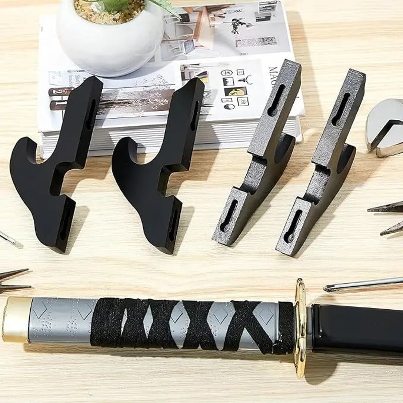 ZenDisplay Wooden Sword Wall Mount Rack Holder 1