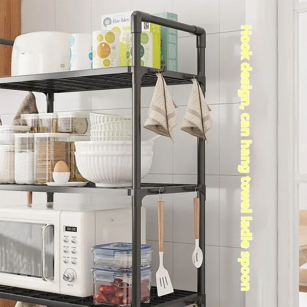 Multilayer Kitchen Storage Shelf Microwave Rack Floor Standing Organizer 1