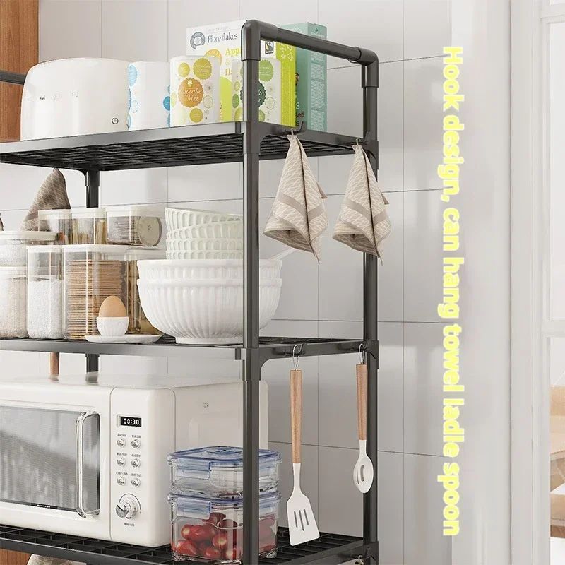 Multilayer Kitchen Storage Shelf Microwave Rack Floor Standing Organizer 1