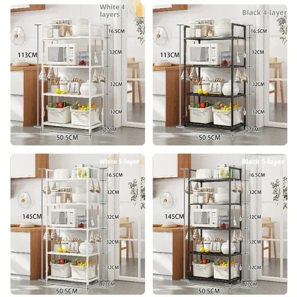 Multilayer Kitchen Storage Shelf Microwave Rack Floor Standing Organizer 5