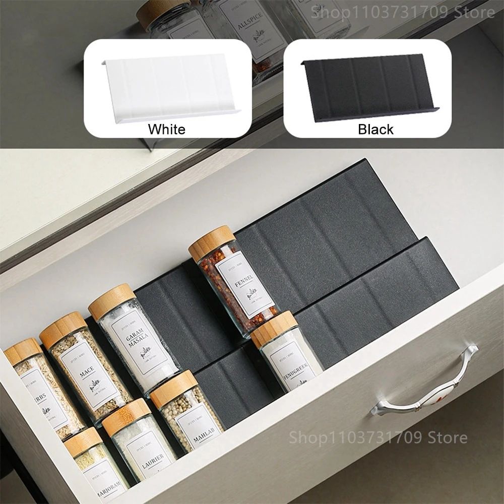 Adjustable 4 Tier Spice Drawer Organizer Expandable Spice Rack For Cabinet 1