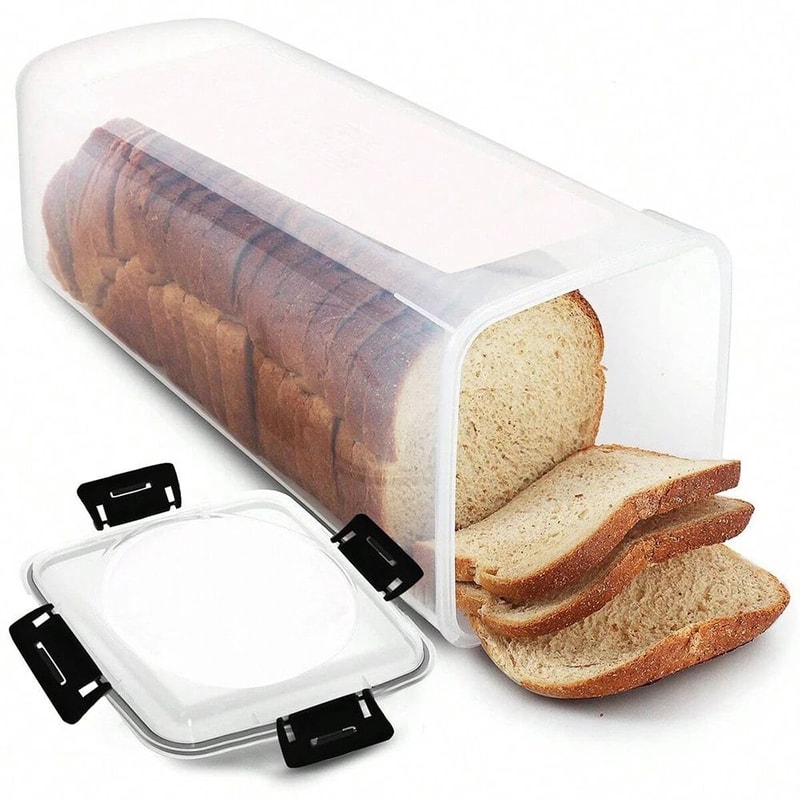 Airtight Bread Storage Container Clear Bread Box With Lid For Fresh Loaves 7