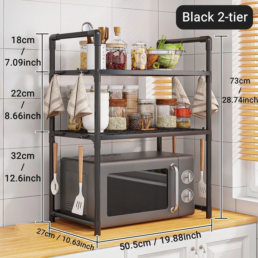 Microwave Storage Rack Countertop Kitchen Organizer Shelf Space Saving Stand 8
