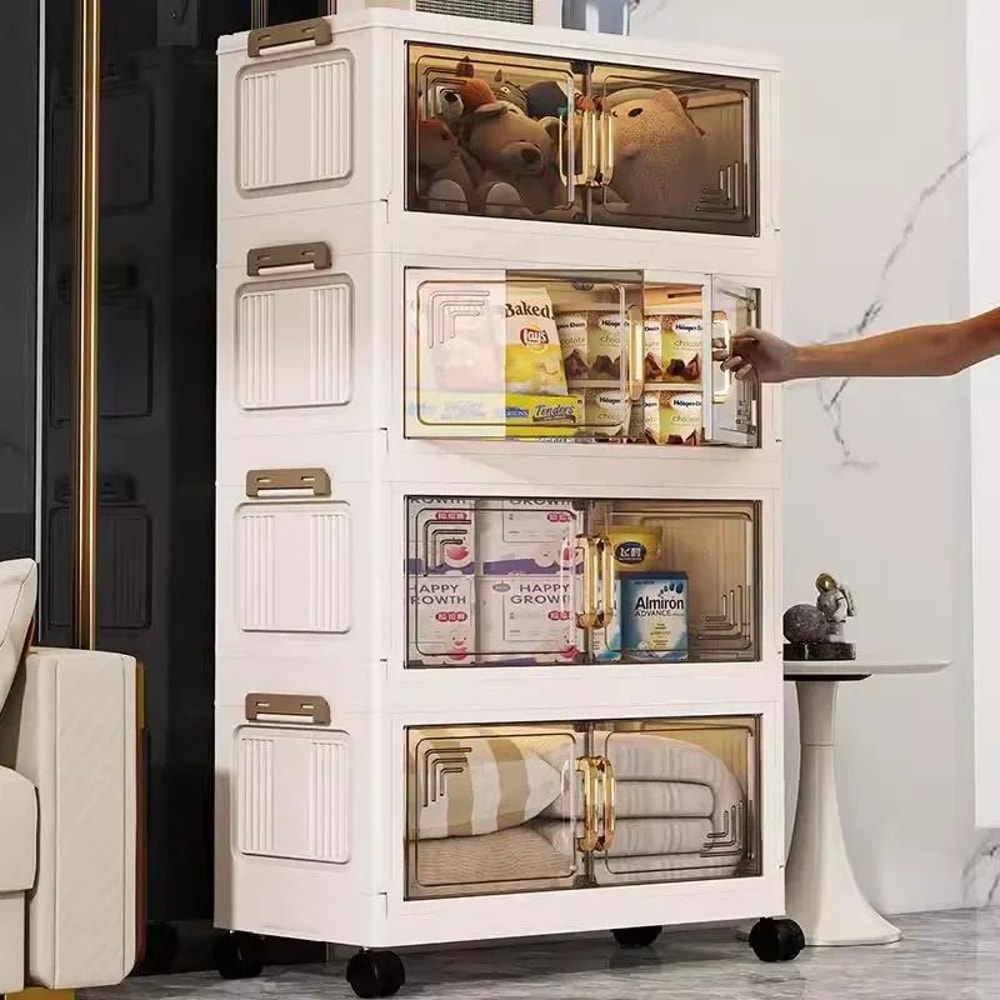 Foldable Storage Cabinet Wardrobe Organizer Large Capacity Dustproof Closet 0
