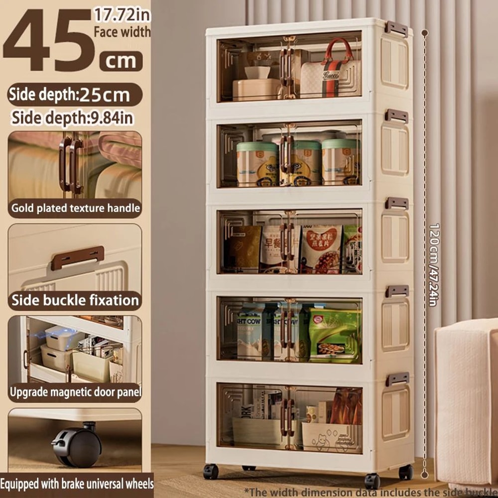 Foldable Storage Cabinet Wardrobe Organizer Large Capacity Dustproof Closet 10