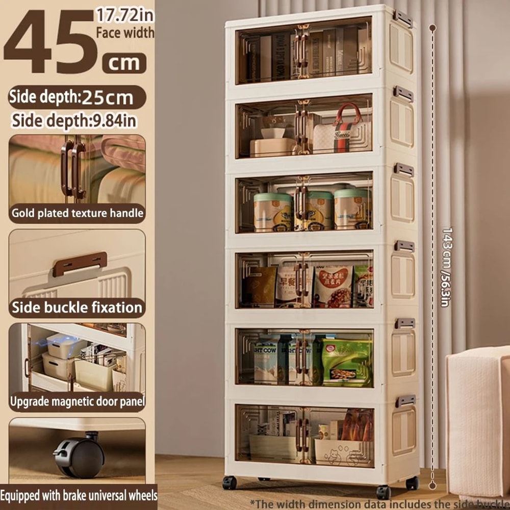 Foldable Storage Cabinet Wardrobe Organizer Large Capacity Dustproof Closet 11