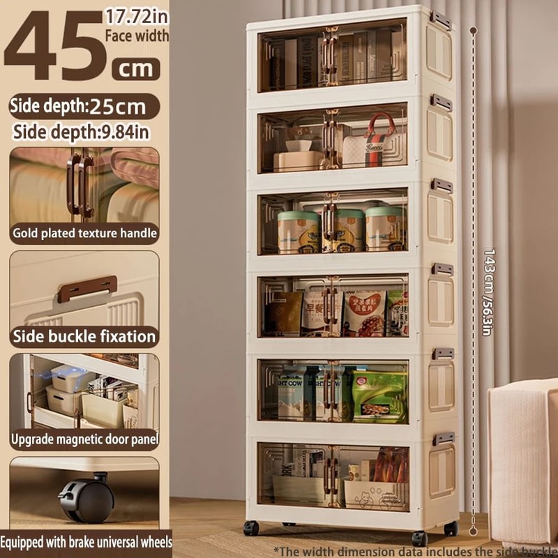 Foldable Storage Cabinet Wardrobe Organizer Large Capacity Dustproof Closet 11