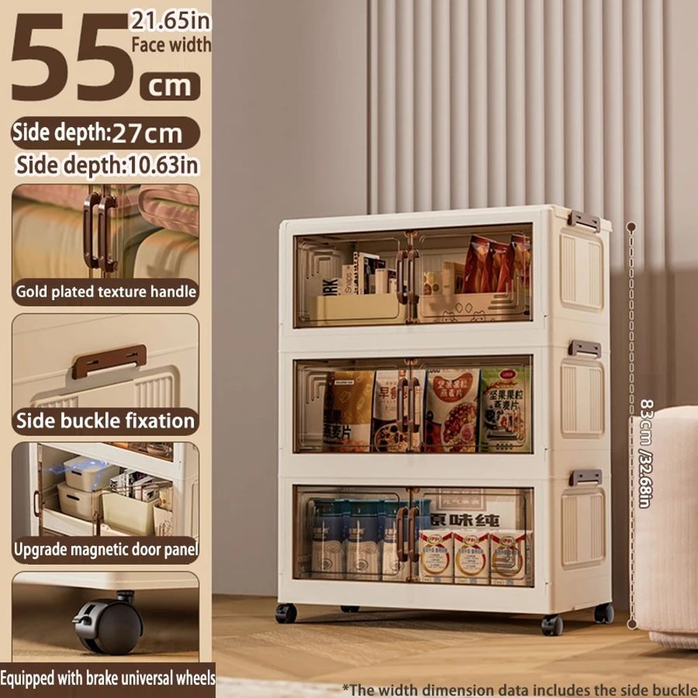 Foldable Storage Cabinet Wardrobe Organizer Large Capacity Dustproof Closet 14