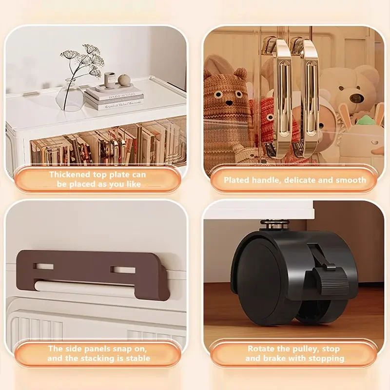 Foldable Storage Cabinet Wardrobe Organizer Large Capacity Dustproof Closet 1