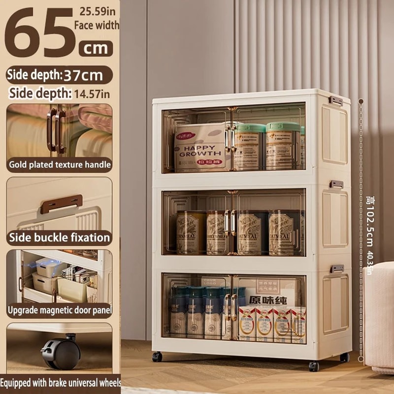 Foldable Storage Cabinet Wardrobe Organizer Large Capacity Dustproof Closet 20