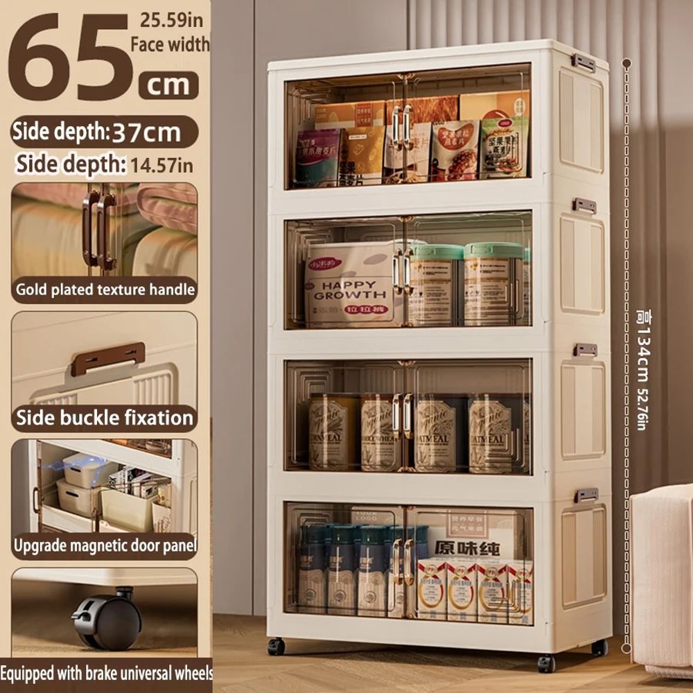 Foldable Storage Cabinet Wardrobe Organizer Large Capacity Dustproof Closet 21