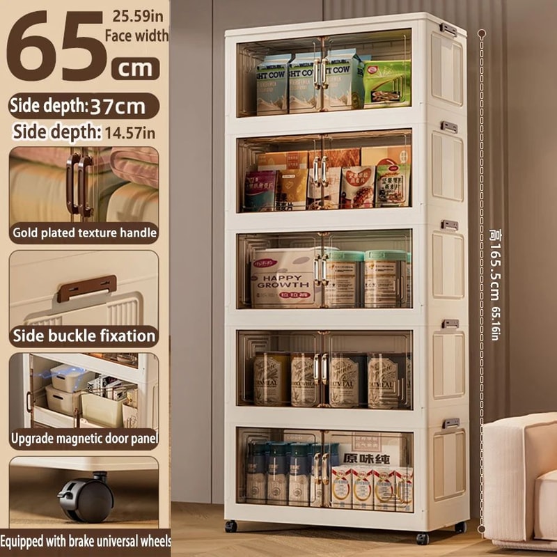 Foldable Storage Cabinet Wardrobe Organizer Large Capacity Dustproof Closet 22