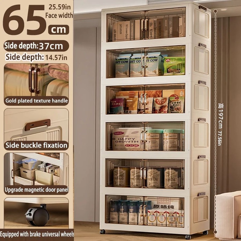 Foldable Storage Cabinet Wardrobe Organizer Large Capacity Dustproof Closet 23