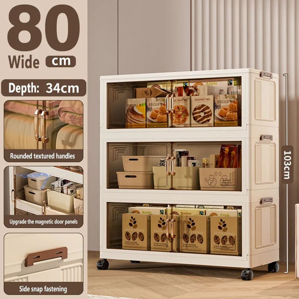 Foldable Storage Cabinet Wardrobe Organizer Large Capacity Dustproof Closet 24