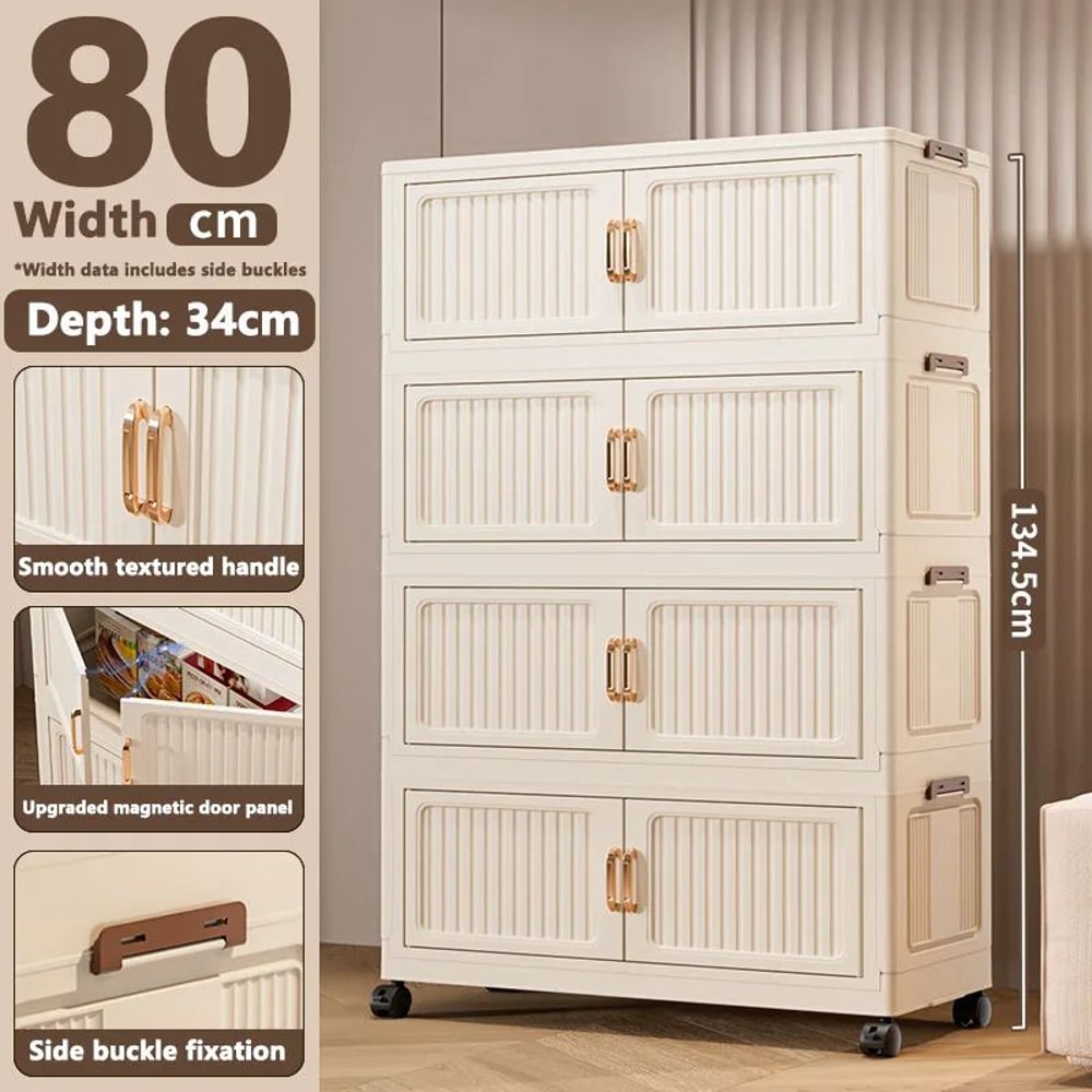 Foldable Storage Cabinet Wardrobe Organizer Large Capacity Dustproof Closet 27