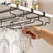 Under Cabinet Wine Glass Holder Hanging Rack No Drill Stemware Organizer 2