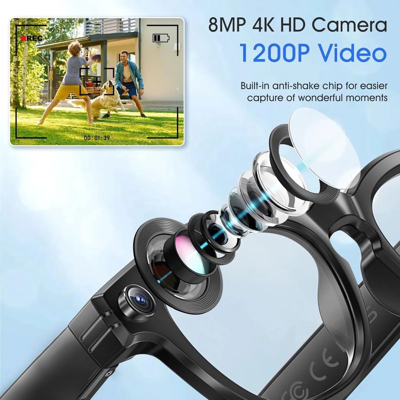 VisionPro AI Smart Camera Glasses With Translation And Recording 1