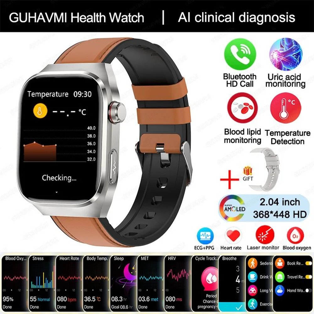 Advanced Health Monitoring Smartwatch With ECG Blood Pressure And Bluetooth Call 12