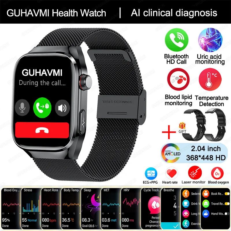 Advanced Health Monitoring Smartwatch With ECG Blood Pressure And Bluetooth Call 8