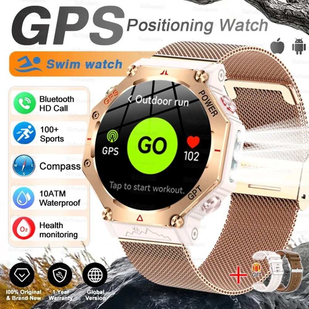 Military Grade GPS Smartwatch With AMOLED Display And 10ATM Waterproof 11