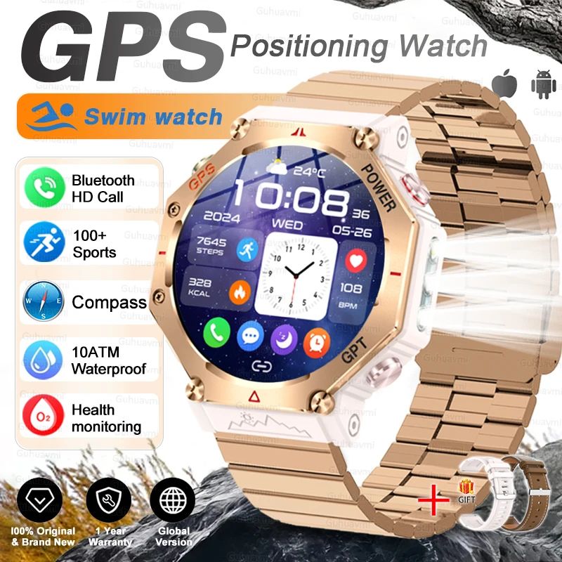 Military Grade GPS Smartwatch With AMOLED Display And 10ATM Waterproof 13