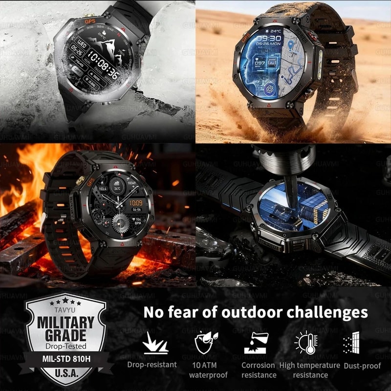 Military Grade GPS Smartwatch With AMOLED Display And 10ATM Waterproof 5