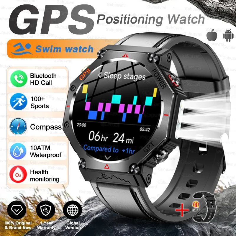 Military Grade GPS Smartwatch With AMOLED Display And 10ATM Waterproof 7